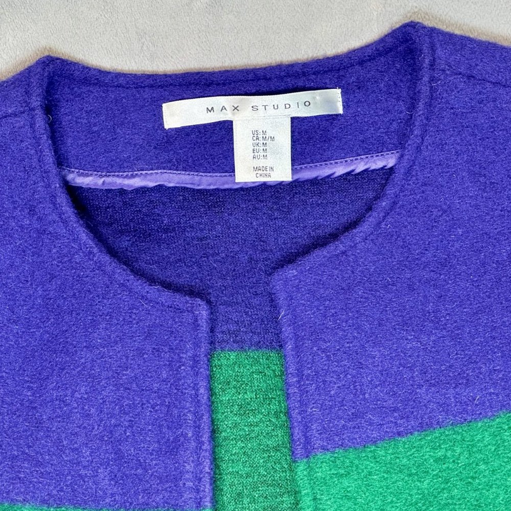 Max Studio Block Print Knee-Length Coat - image 3